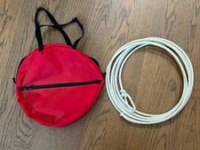 Used Kids Youth Stiff Lasso Lariat Rope Red Nylon Carrying Storage Case Bag