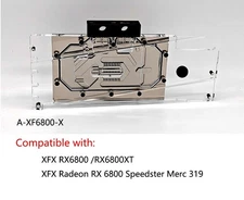Granzon A-XF6800-X GPU Water Block Use For XFX Radeon RX 6800 Speedster Merc 319