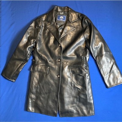 Women's Leather Knee Jacket from Italian Textile Group No Size Tag Appears Large