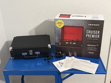 Crosley CR8005G-BK Vinyl Record Turntable Player with Bluetooth Black With Red