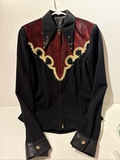 Vintage TLC Twins Leather Company Horse Show Jacket Shirt Size XS Shoulder Pads