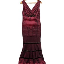 LM Collection by Villa Bell Evening Gown Maxi Dress Burgundy Wedding Guest MOB