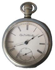 Elgin National Watch Co DUEBER SILVERINE CANTON O Pocket Watch Antique AS IS
