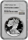 1998 P S$1 Proof Silver American Eagle Dollar NGC Graded PF 69 Ultra Cameo