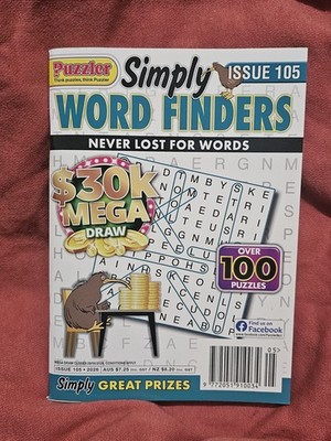 #105 2026 Puzzler - Simply WORD FINDER Magazine,Never Lost For Words