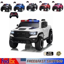 Licensed RAM Electric Ride On Car 12V Kids Ride On Police Car w/ Remote Control