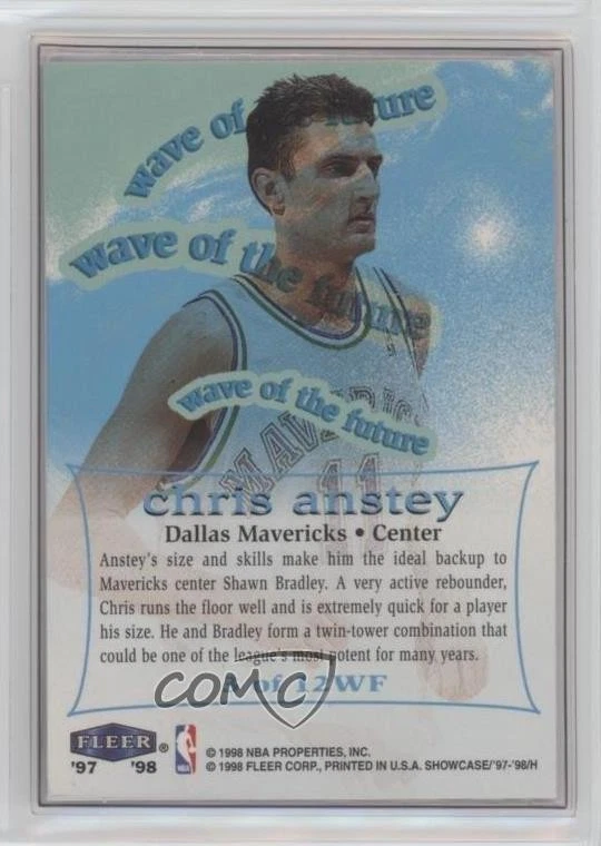 1997-98 Flair Showcase Wave of the Future Chris Anstey #3WF Rookie RC - Image 2 of 2