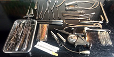 Strumenti medici - set ferri ginecologia e ostetricia Collezionismo Vintage