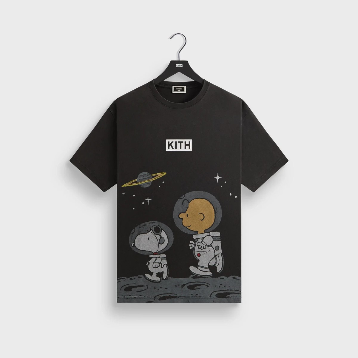 Kith for Peanuts Space Vintage Tee Black T-Shirt Size XL FAST