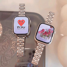 Slim Stainless Steel Band for Apple Watch 38-49mm SE 3 4 5 6 7 8 9 Ultra
