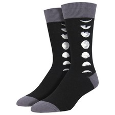 Socksmith Men's Crew Socks Just A Phase Moon Lunar Eclipse Novelty Footwear