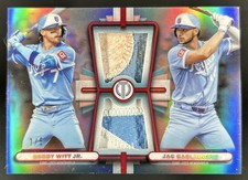 2026 Topps Tribute Bobby Witt Jr. Jac Caglianone Dual Patch Red #/5 Royals