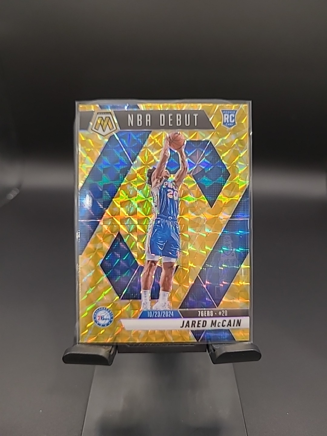 2024-25 Panini Mosaic - NBA Debut Jared McCain #263 Reactive Yellow Mosaic (RC)