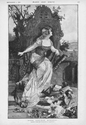 HOPE SPRINGS ETERNAL by Gabriel Ferrier - Antique Print 1900
