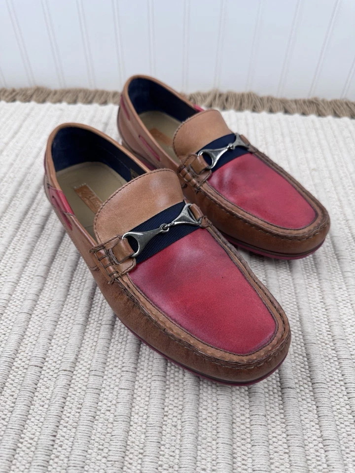 Zapatos mocasines de cuero para conducir Bacco Bucci para hombre talla 10,5 - Hechos en Italia Foto 3 de 4