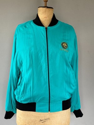 Rare Vintage Exclusive MGM Grand Las Vegas Teak & Black Bomber Jacket Size SM