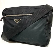 Good item✨ Prada Nylon Shoulder Bag Camera Bag Triangular Plate Black