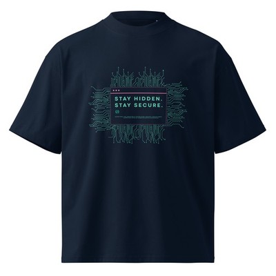 Stay Hidden Stay Secure Oversized Organic High-Neck T-Shirt