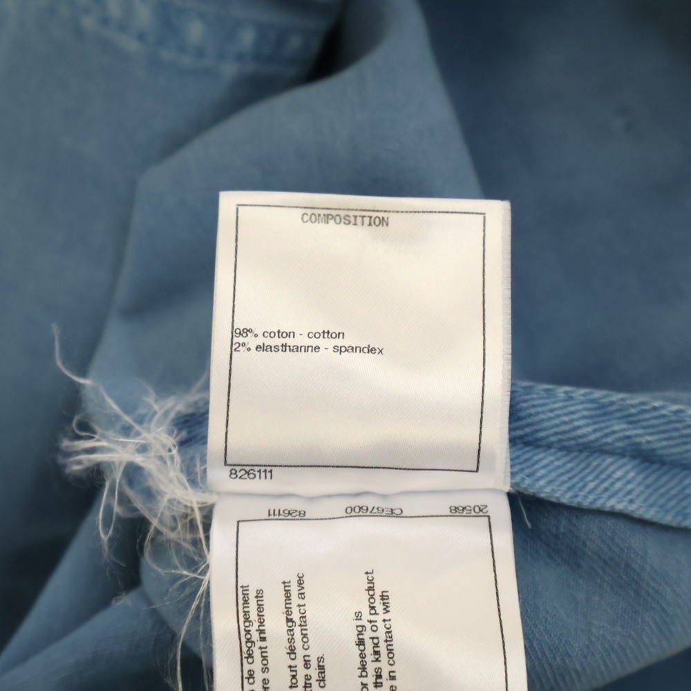 CHANEL Denim Material Coco Mark Button Zip Up Dre… - image 8