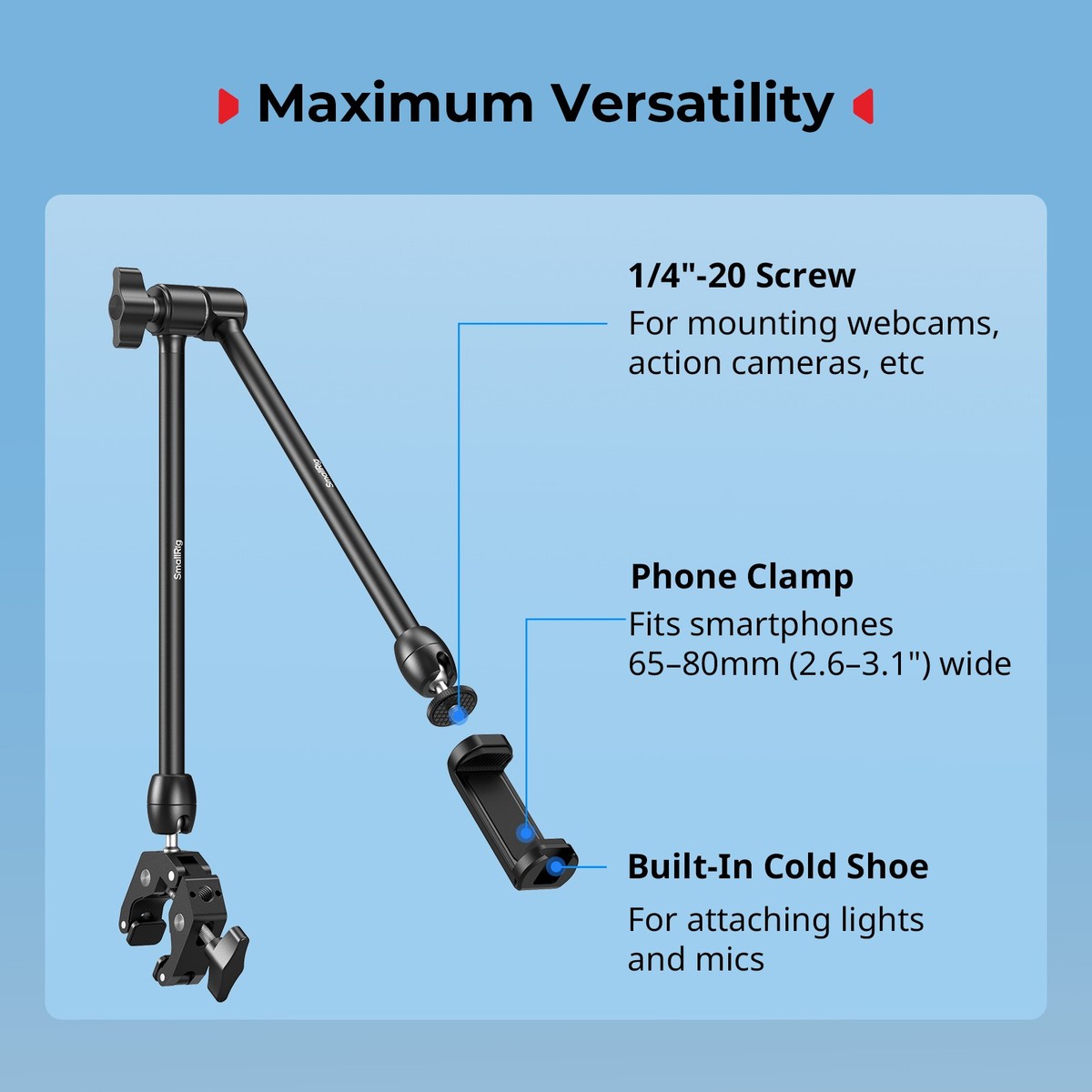 SmallRig Desktop Magic Arm Crab-Shaped Clamp Kit