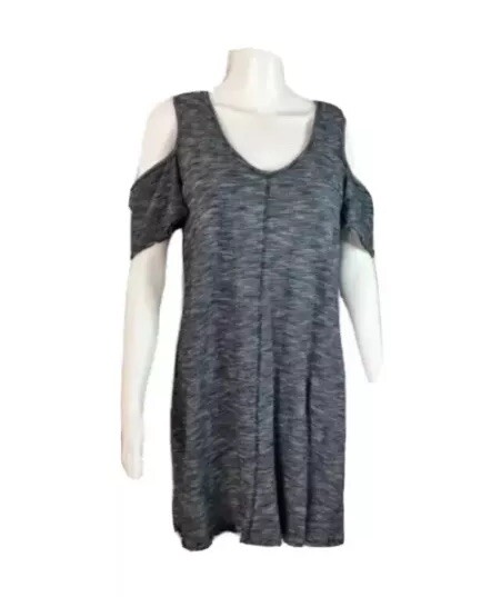 Sanctuary Clothing Women’s Short Sleeve Cold Shoulder Blue White Cotton Dress S