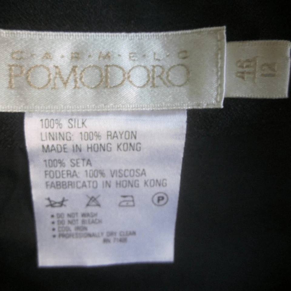 Carmelo Pomodoro Designer Black Silk Lined Cape Wrap Size 12 / 46 Vintage 1980 - Image 3 of 4