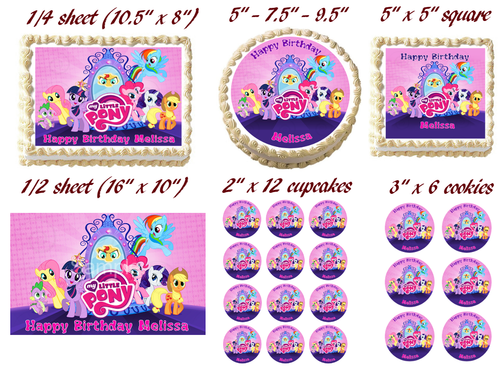 MY LITTLE PONY Edible Cake topper image Party Decoration - Picture 2 of 10