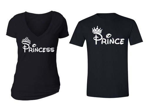 Couples Matching Tshirt Prince Princess 