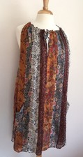 ISABEL MARANT 36/US 4 Multi-Colored Sleeveless Silk Dress Halter Festival Boho