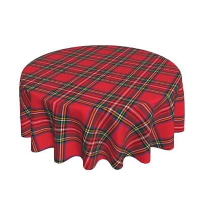 Runde, quadratische & rechteckige Tartan Tischdecke - festliche Deko, Geburtstag, Weihnachten