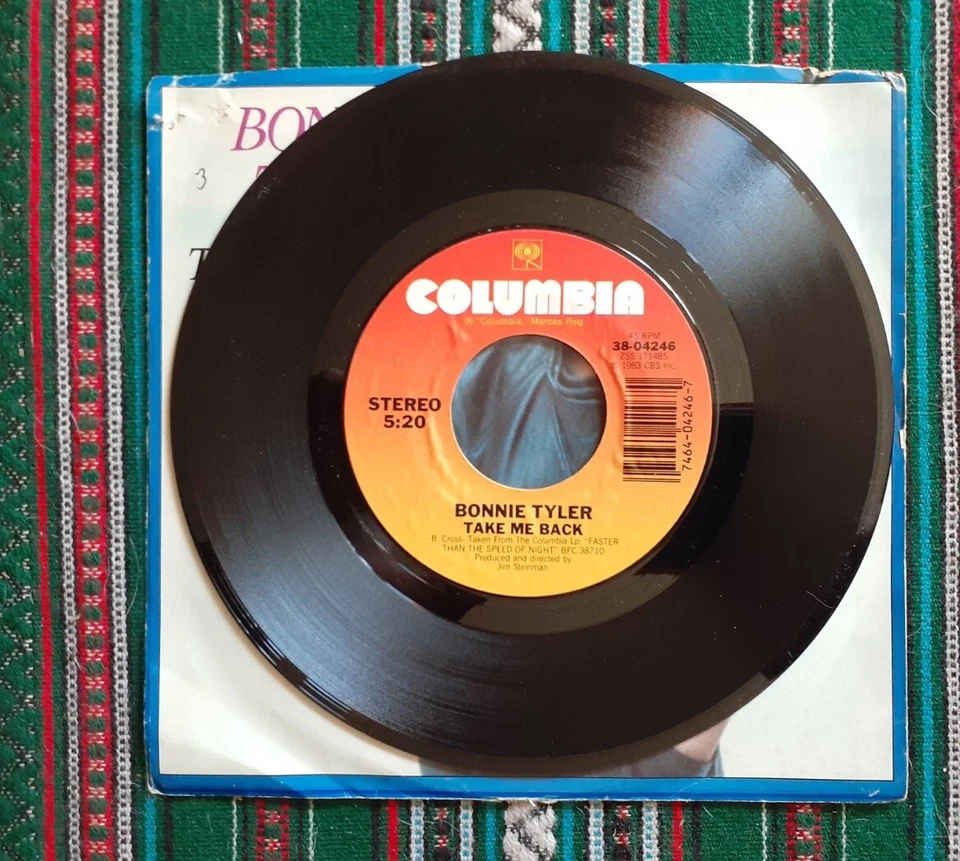 Bonnie Tyler - Take Me Back (Vinyl, Single, 7", 45RPM) Columbia US Like New Used - Image 2 of 2