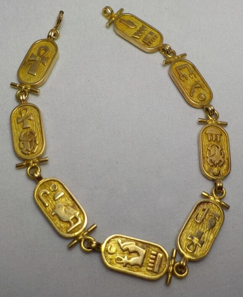 Gold cartouche bracelet deals