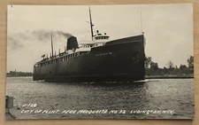 RPPC Postcard - Pere Marquette "City of Flint" Steamer No. 32 - Ludington, MI