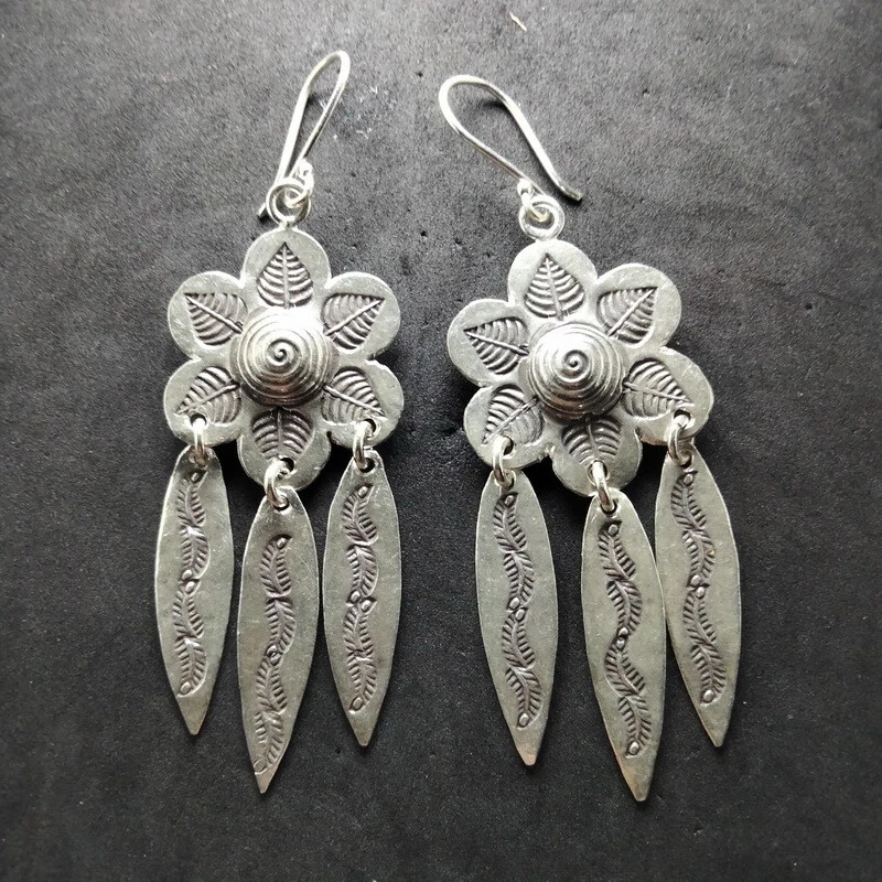 Fine Silver Earrings Sterling 925 Jewelry 11g lot18 Dangle Tribal Chandelier 29 - Image 3 of 4