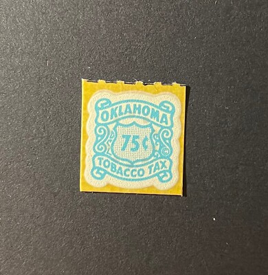 ok cigarette Oklahoma State Revenue - 75 Cents blue Tobacco (Cigarette) Tax Stamp #T89 -  MNH