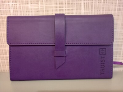 TRUIST Purple Covered Trifold Soft Touch Faux Leather Journal Notebook Note Pad