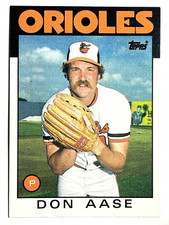 DON AASE Baltimore Orioles, Red Sox, Royals 1986 Topps Baseball Card #288