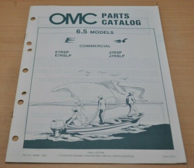 OMC 6.5Models  Parts Catalog E7 J7 1984 Engine Motor Bootsmotor Ersatzteilliste