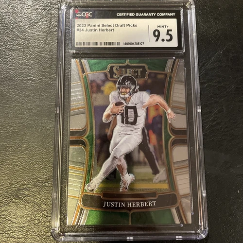 2023 Panini Select Draft Picks Justin Herbert CGC 9.5 Silver Prizm #34 Mint +