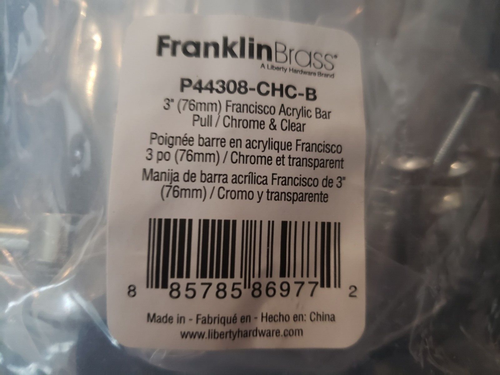 5 tornillos Franklin latón P44308-CHC-B, 3"-CC Francisco acrílico transparente/cromo - Imagen 4 de 4