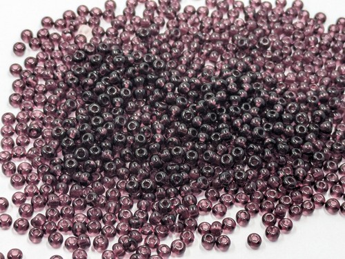 Vintage Glass Seed Beads TOHO Clear Amethyst Purple 8/0 20g C31-78