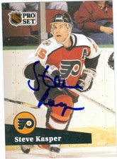 Steve Kasper autographed Hockey Card (Philadelphia Flyers) 1991 Pro Set #449