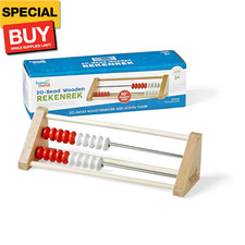 20-Bead Wooden Rekenrek Abacus, Colored Abacus for Kids Math, Wooden Counting Ma