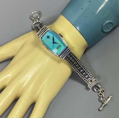 SADDLE RIVER Ladies Sterling Silver Turquoise Color Toggle  display picture 1