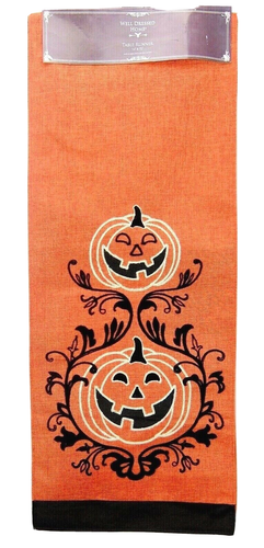 Halloween Tischläufer orange schwarz Jack-o-Laterne gut gekleidet Zuhause 14" x 72"