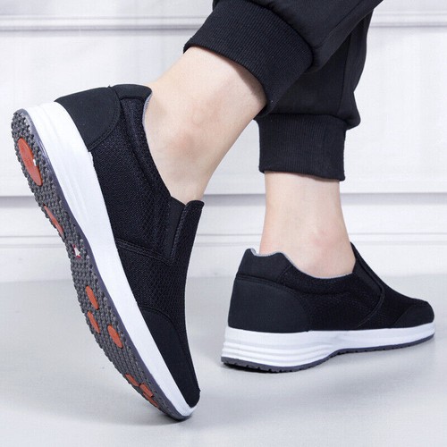 Men's Casual Walking Shoes Slip on Comfort Light Sneaker For the Elderly Senior - Picture 4 of 9