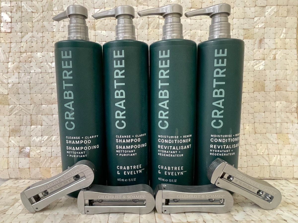 Crabtree & Evelyn Moisturize Renew 2 Shampoo & 2 Conditioner 15oz