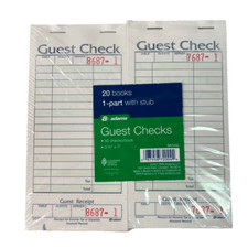 Adam's SA540A Guest Check With Stub 50 Checks Per Pad 20 Books NEW