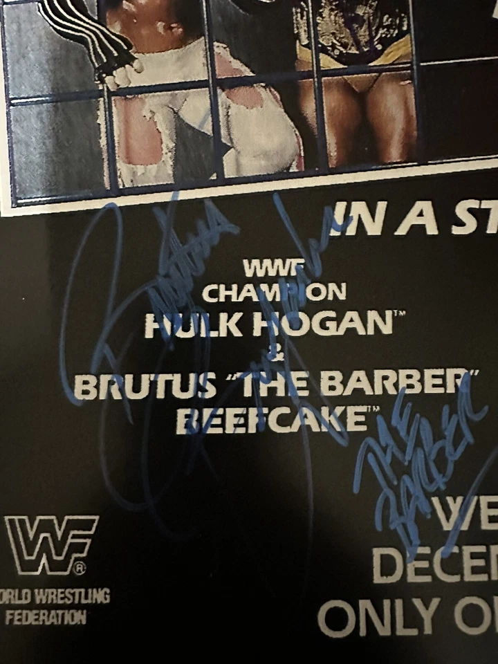 WWF WWE Wrestling No Holds Barred Signed Poster Zeus Hulk Hogan Beefcake - Rare - Image 4 of 4