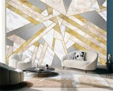 3D Marble Geometry Self-adhesive Removeable Wallpaper Wall Mural Sticker 312